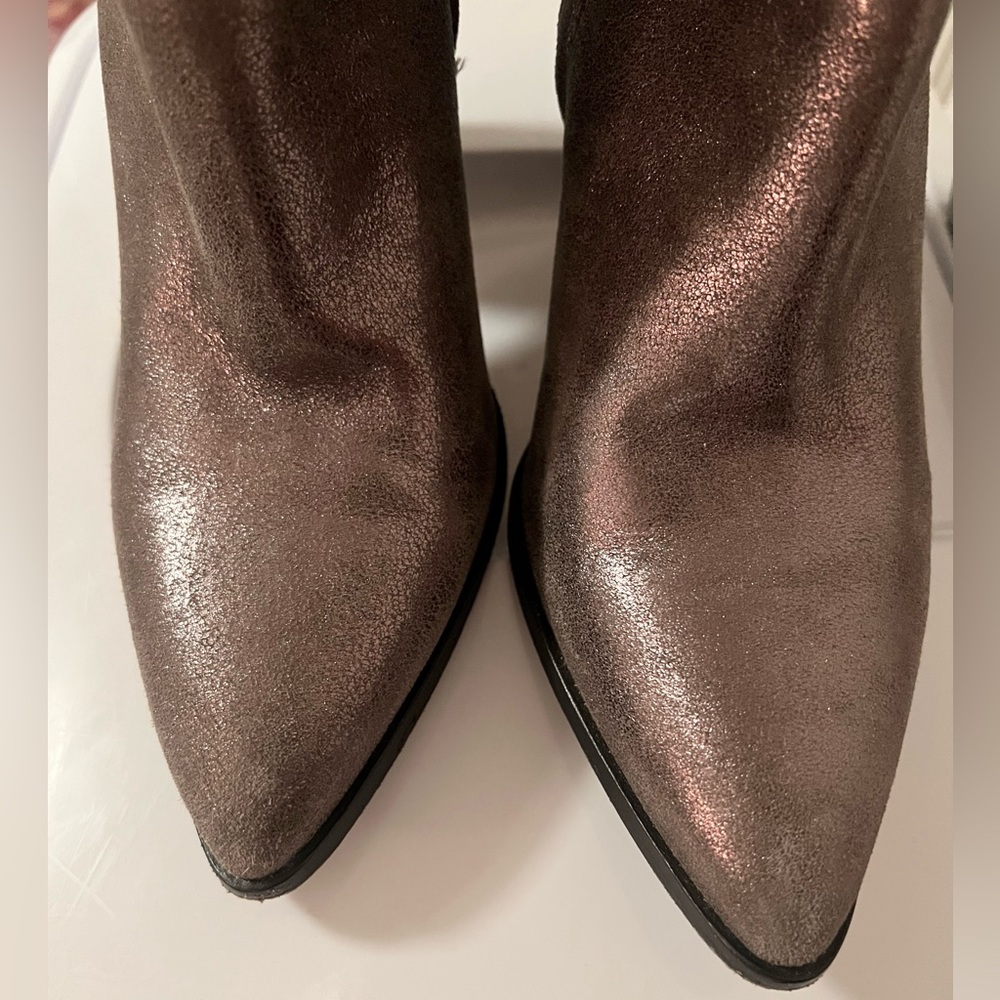 PAIGE Presley Gunmetal Metallic Leather Boot - Picture 3 of 7